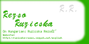 rezso ruzicska business card